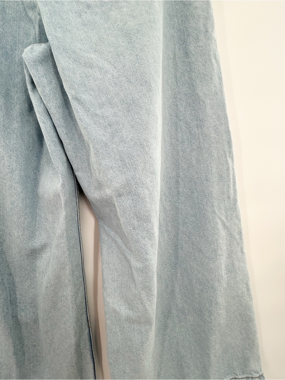 Zara Mid Rise Wide Leg Jeans with Darts Light Blue 30 - Picture 7 of 14